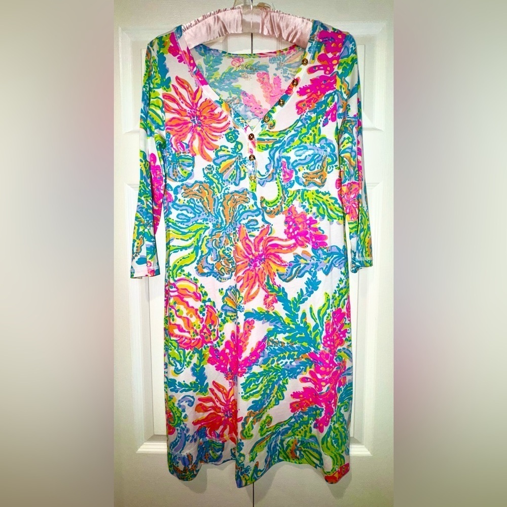 Lilly Pulitzer Palmetto Dress Resort White Casa Marina Worn Once Size Med Euc